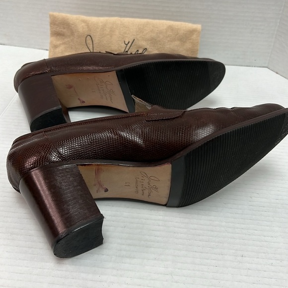 Vintage Joan Helpern Signature Snakeskin Pump Loafers 10 (w/dust bags & box) - Picture 9 of 11